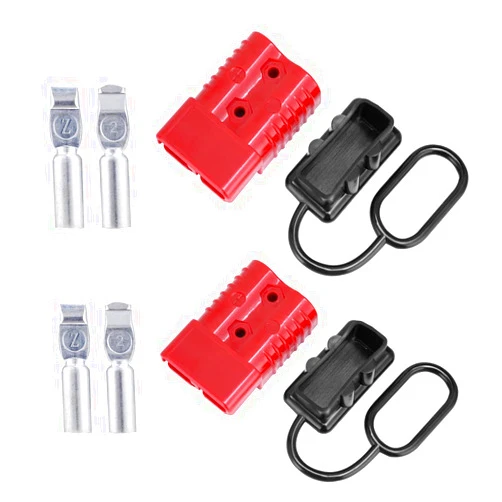 MUYI 2-4 Gauge 175A Battery Cable Quick Connect/Disconnect Wire Harness Plug Connector for Recovery Winch Auto Car Trailer(2pcs Red)