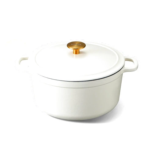 CAROTE 5QT Enameled Cast Iron Dutch Oven Pot with Lid, Cream White
