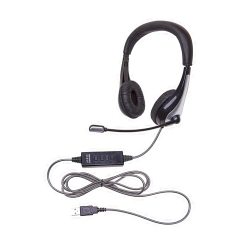 Califone 1025MUSB NeoTech 1025MUSB Headset with Gooseneck Microphone, Black/Silver