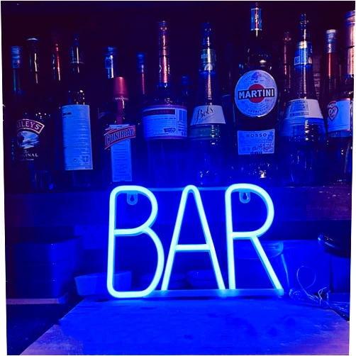 UrsaMajor Neon Bar Signs For Home Bar, Led Party Wall Decor Usb Powered Man Cave Neon Light For Bar Cart Decor, Bistro, Club, Pub, Business, Valentine Gifts (Blue)