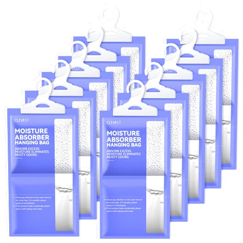 CLEVAST Moisture Absorbers Packets 10 Pack, Dehumidifier Bags for Closet, Unscented Hanging Humidity Absorber in Wardrobes, Bedrooms, Bathrooms(230g/pack)