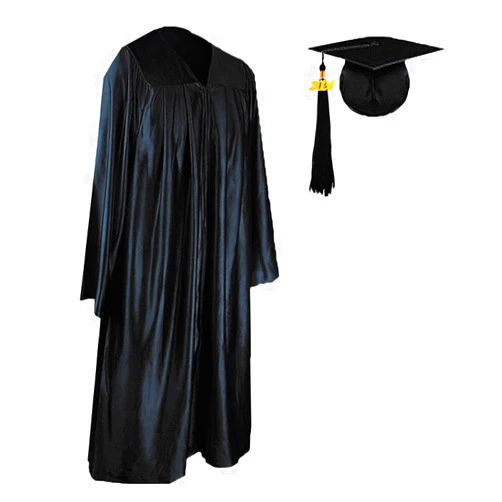 HEPNA [2024 Unisex Adult's Shiny Graduation Gown Cap Tassel Set,Graduation Robe for High School and College Ceremony