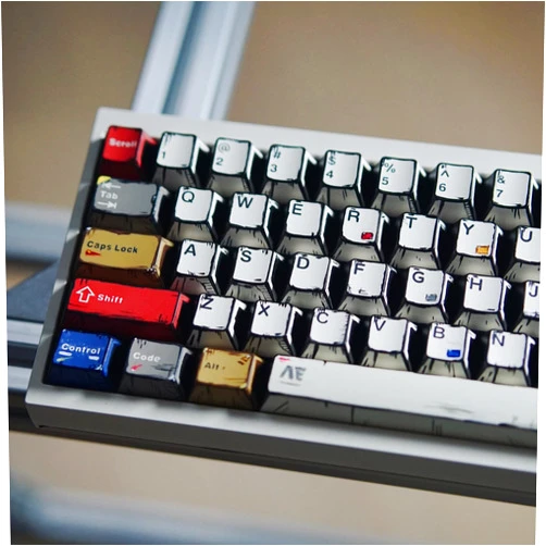 SUEHIODHY Retro PBT Keycaps - Japanese Manga Theme Keycaps Set, 141 Keys Cherry Profile Dye-Sub Custom Keycap, Mixed Light Minimalist Style Key Caps for 60%, 65%, 75%, 100% Cherry MX Mechanical Keyboard