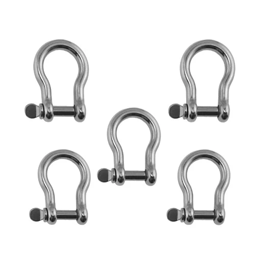 US Stainless 5 Pieces Stainless Steel 316 Bow Shackle 5/32