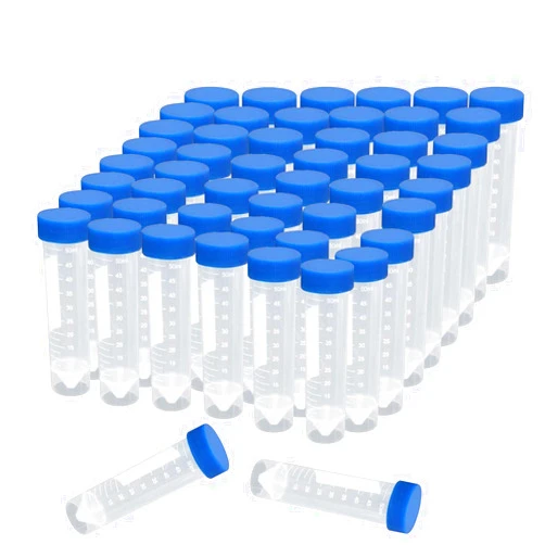 CertBuy 50ml Plastic Centrifuge Tubes with Screw Cap, CertBuy 50 Pack Self-Standing Plastic 50ml Test Tube Polypropylene Conical Tubes with Cap, Graduated Marks