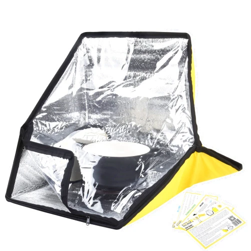 Energy Wise Premium Solar Oven, Portable Outdoor Solar Cooker & Camping Oven, Reinforced & Foldable with Support Rods, Carry Bag & Full Guide on Outdoor Cooking with Beginner Solar Camping Recipes
