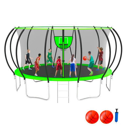 KOFUN 1500LBS Outdoor Tranpoline for Kids and Adults, Tranpolines with Net, Ladder, Easy to Assemble Recreational Tranpoline Backyard Heavy Duty Tranpoline 10FT 12FT 14FT 16FT