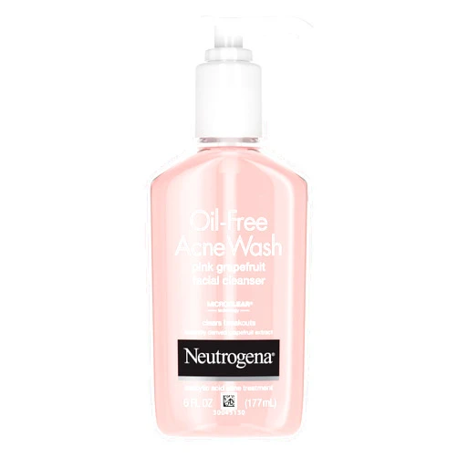 Neutrogena Oil-Free Pink Grapefruit Pore Cleansing Acne Wash and Daily Liquid Facial Cleanser with 2% Salicylic Acid Acne Medicine and Vitamin C, 6 fl. oz, 3 Pack