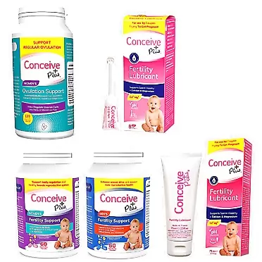 Conceive Plus Complete Fertility Bundle - Trying To Conceive Couples Kit TTC Fertility Supplements and Sperm Friendly Lubricants
