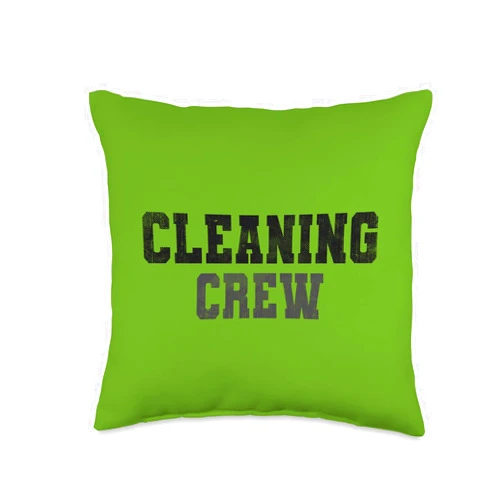 St Patrick's Neat Freak Vacuumologist Crew Funny Clean Up Team Custodian Grunge Cleaner Throw Pillow, 16x16, Multicolor