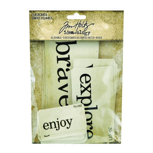 Tim Holtz - Advantus Idea-Ology Double-Sided Flashcards 45/Pkg Art Craft, White
