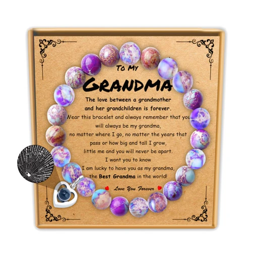 Sereney Grandma Gifts As Nana Gifts from Grandkids, Grandma Bracelet As Grandma Birthday Gifts from Granddaughter, I Love You Bracelet as Nana Jewelry Gifts for Grandmother from Grandchildren