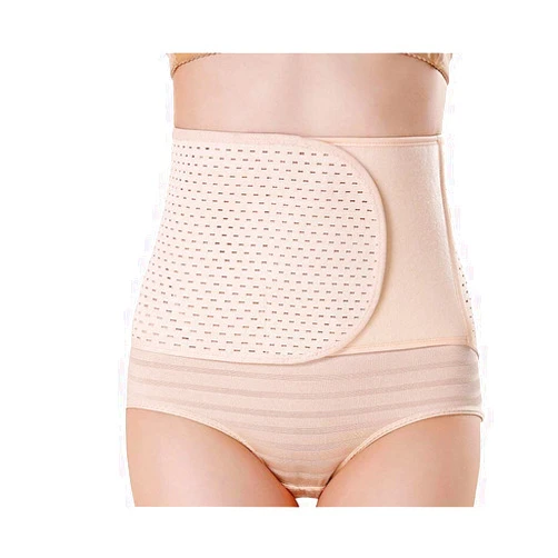 UPSTORE 1PCS Breathable Adjustable Elastic Abdominal Binder Postnatal Belly Waist Slim Slimming Shaper Back Support Girdle Belt Pregnancy C-Section Recoery Shapewear Abdomen Corset Staylace for Women Beige