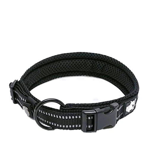 TRUE LOVE Dog Collar Reflective Premium Duraflex Buckle,High Grade Nylon Webbing No Choke Basic Collars Truelove TLC5011(Black,S)