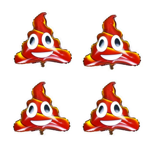 CSTYWC 4Pcs Funny Poop Balloons Set 22 Inch Poo Aluminum Foil Balloon Prank Joke Party Decoration, Halloween Party Decorations Supplies