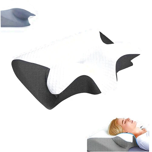 Generic Cobio Contoured Relief Pillow, Rotayaltyte Pillow, Royalty Pillow, Comodys Sleep Pillow, Restrelief Premium Ergonomic Pillow Side Sleeper for Adults, Cobio Contoured Pillow, Cobio Pillow (Black)