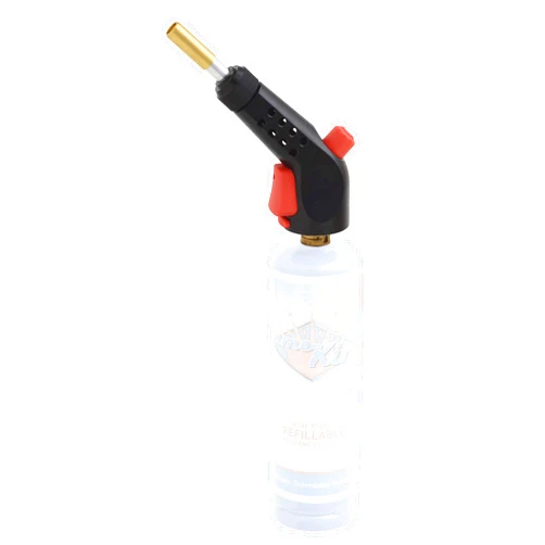 Flame King Propane Gas Blow Torch with Push Button Igniter & 2 Interchangeable Heads great for Soldering, Searing, Brazing, Welding