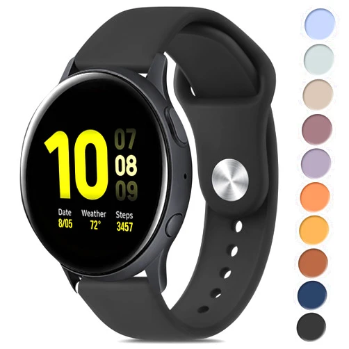 Meliya Bands Compatible with Samsung Galaxy Watch Active 2 Band 40mm 44mm, Galaxy Watch Active Bands 42mm, 20mm Soft Silicone Sport Replacement Strap for Galaxy Watch Active 2 Women Men