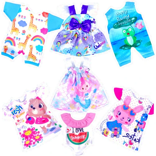 ARTST 7 Sets Alive Baby Doll Clothes Outfit Dress for 10 Inch Baby Dolls 12 Inch Alive Baby Dolls