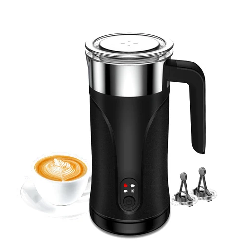 Ovetedot Milk Frother, 4-in-1 Milk Frother and Steamer, 10.1oz/300ml Automatic Warm and Cold Foam Maker, Electric Milk Frother for Coffee, Latte, Cappuccino, Macchiato, Hot Chocolate(Black)