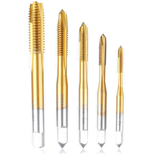 Yakamoz 5Pcs Spiral Point Tap Set Metric Screw Thread Taps Machine Screws Tapping Bits M3 M4 M5 M6 M8 Threading Tools