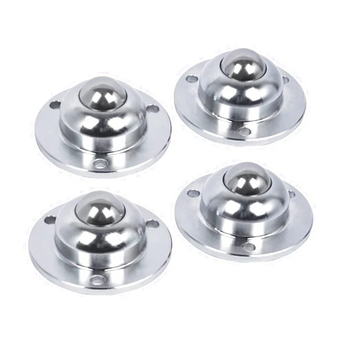 ILife.ISPT Roller Ball Transfer Bearing Caster - Flange Mounted Unit for Transmission Equipment Conveyor 1 Inch 3 Hole Universal Rotation Roller Bearing Steel & Carbon Steel,1160 Lbs Total Load Capacity Set of 4