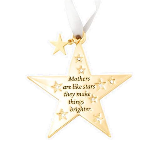 GreaterGood Sisters/Mothers are Like Stars Ornament (Mother - Gold, One Size)