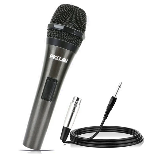 PKOJIN Dynamic Karaoke Microphone for Singing, Vocal Wired Microphone for Karaoke, Handheld Mic with 10 Ft Cable, Mics for Speaker with ON/Off Switch