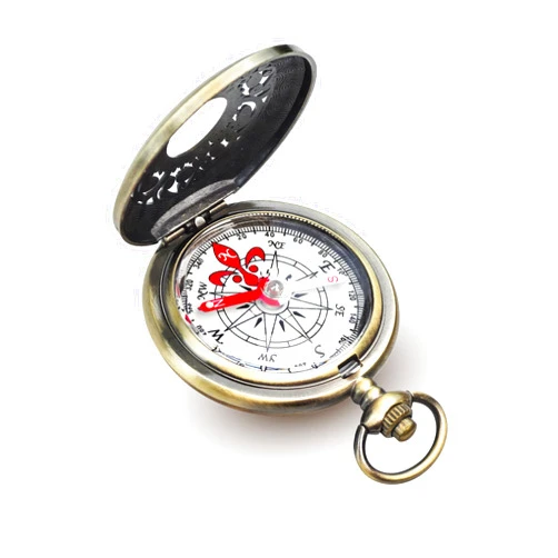Flylin Vintage Steampunk Pocket Compass, Zinc Alloy Camping Survival Compass Hollow Camping Survival Navigation for Hiking and Camping