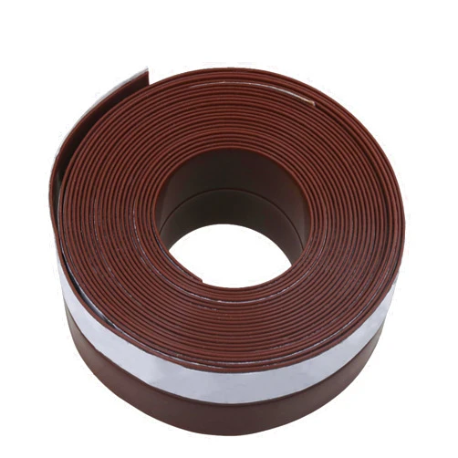 Doublelife Door Seal Strip 16 Feet Length, Brown Weather Stripping for Doors and Windows Door Draft Stopper Frameless Adhesive Soundproof Under Door Seal