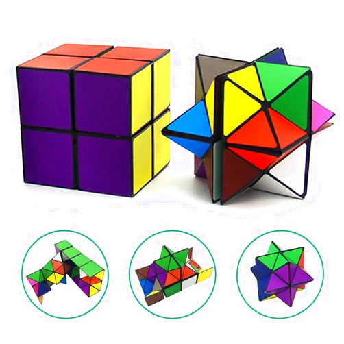 Euclidean Cube Star Cube Magic Cube Set, 2 in 1 Yoshimoto Cube for Kids and Adults, Toy Gifts for Boys and Girls Ages 8-12