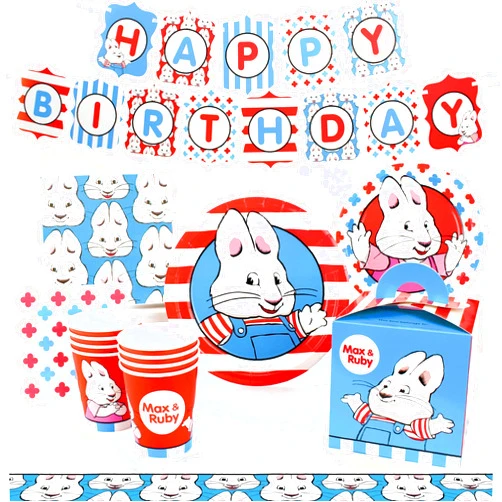 Prime Party Max and Ruby Party Supplies Set - 37 Piece Value Birthday Party Decoration Pack, Perfect for 8 Guests, by Prime Party