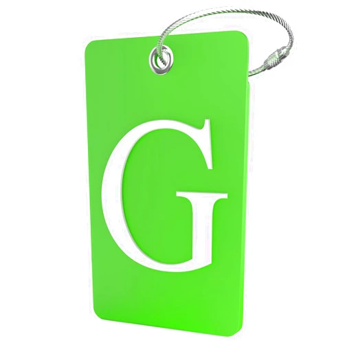Shacke Luggage Tag Initial – Fully Bendable Tag w/Stainless Steel Loop (Letter G)