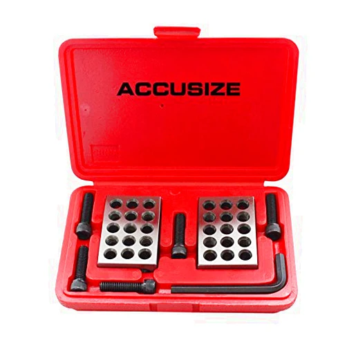 Accusize Industrial Tools Ultra Precision 1-2-3 Blocks Set with Screw in Plastic Box, Eg02-0408