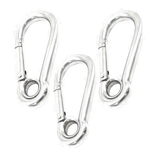 Bytiyar Stainless Steel Heavy Duty Carabiner Clips with Round Hole Snap Hook Quick Links Chain Accessories Tool