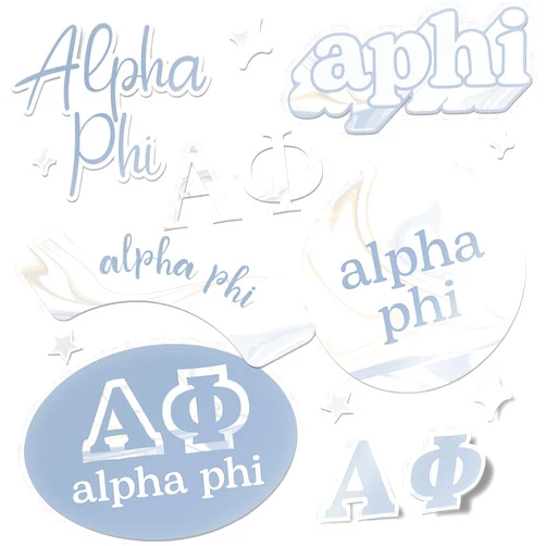 Desert Cactus Alpha Phi Stickers Sorority Marble Decal Laptop Water Bottle Car (Marble Sheet)