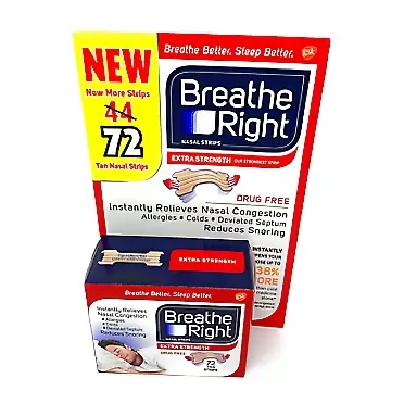 Breathe Right Store Breathe Right Extra Strength Nasal Strips, 72 Strips 72 Count (Pack of 1)