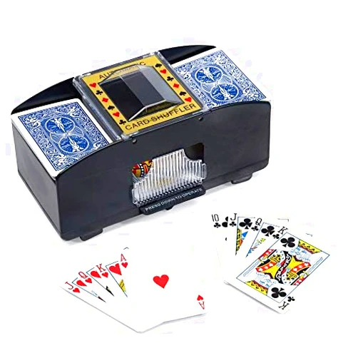 WYZworks Casino 2 Deck Automatic Playing Card Shuffler - Battery Operated Electric for Blackjack and Poker Playing Card Games (1-2 Deck, Cards and Battery not Included)