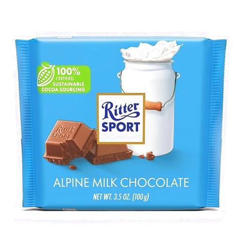 Ritter Sport Alpine Milk Chocolate Bar