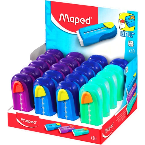 Maped Helix Universal Gom Stick Classpack Manual Eraser, Set of 1, Assorted 20 per Box