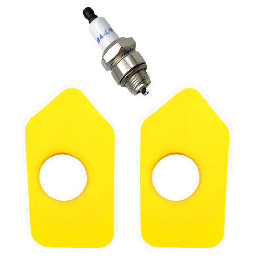 LiteTour Yellow Foam Air Filter 698369 for BS Classic Sprint and Quattro Engine Spark Plug Replaces for ST J19LM, RJ19LM, 802592, 5095K