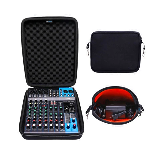 DR·AMIU Hard Case Compatible with YAMAHA MG10XU or MG10 or MG06 10-Input Stereo Mixer with Small Storage Bag Black