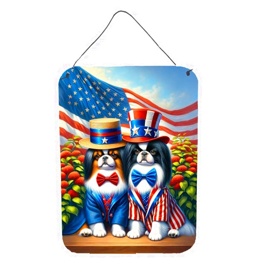 Caroline's Treasures All American Japanese Chin Wall or Door Hanging Prints Aluminum Metal Sign Kitchen Wall Bar Bathroom Plaque Home Decor Front Door Plaque, 12x16, Multicolor