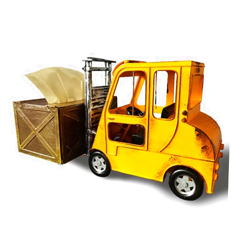 QLQCOM Tissue Box Cover Retro Forklift Styling Paper Tissue Box Handmade Storage Box (Yellow)