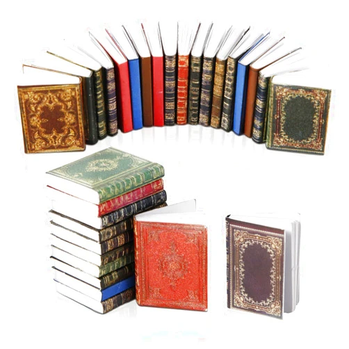 NQEUEPN 51pcs Miniature Books, 1:12 Scale Miniatures Dollhouse Books Assorted Timeless Dollhouse Decoration Accessories Christmas Pretend Play Toy for Boys and Girls, Bedroom, Study Room