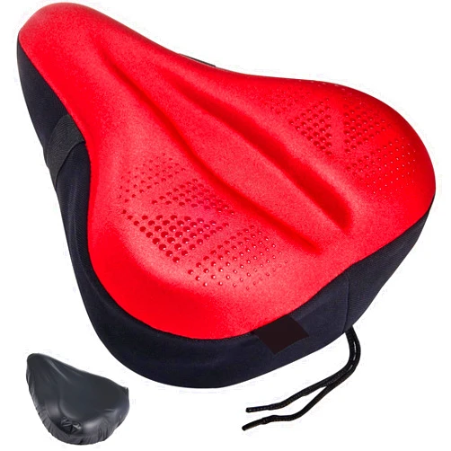 Zacro Bike Seat Cushion - Padded Gel Bike Seat Cover for Men & Women, Extra Padding Bicycle Saddle fit with Peloton/Spin Stationary Exercise/Mountain Road Cycling Bike