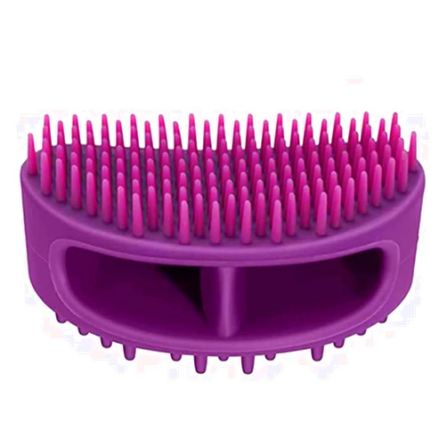 Famobest Dog Brush & Cat Brush, Soft Silicone Dog Grooming Brush, Pet Bath & Massage Brush for Cats and Dogs with Short or Long Hair, Cat Slicker Shedding Hair Brush for All Pet Sizes Purple