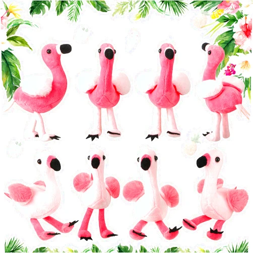 Skylety 8 Pieces Easter Plush Flamingo Party Favors Small Flamingo 6 Inch Stuffed Animal Toy Ornaments Keychain for Birthday Party Supplies