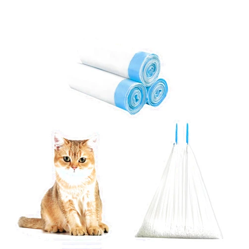 HEXANT Cat Litter Box Liner, 45 Count Large Extra Heavy Duty Durable Drawstring Cat Litter Trash Bags for Automatic Cat Litter Box& Cat Litter Pan (20