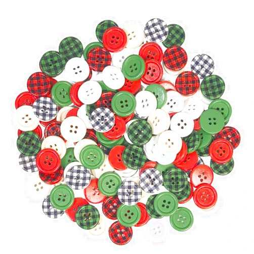 Chenkou Craft Assorted 100pcs Mix Styles Colors Wood Buttons 3/4